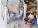 POKÓJ domek dla lalek drewniany RETRO MODEL DIY LED 13cm Seria domeček pro panenky
