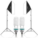 2x СТУДИЙНЫЕ ЛАМПЫ SOFTBOX 40x40 см, 650 Вт, непрерывный, St.