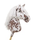 Hobby Horse Duży koń na kiju Premium - tarantowaty biało-brązowy z białą gr