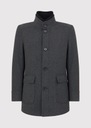 Однобортное мужское пальто серого цвета из шерсти PAKO LORENTE 60