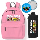 Школьный комплект Розовый рюкзак + пенал + булавка TOCA BOCA
