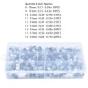 135 SZT. МИНИ ХОМУТ DO ШЛАНГИ 8-18 MM ZE СТАЛИ WEGLOWEJ КОМПЛЕКТ MJ  фото 10