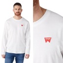 Wrangler LS SIGN OFF TEE BIELE TRIČKO DLHÝ RUKÁV MALÉ LOGO REGULAR XXL