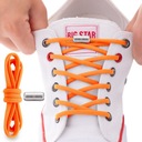 Круглые шнурки без завязок для оранжевых кроссовок и спортивной обуви.