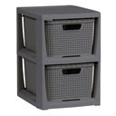 REGAŁ KOMODA SZAFKA PÓŁKA Z 2 KOSZAMI RATTAN BRANQ