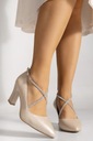 Свадебные кожаные туфли с декоративными ремешками, бежевые BUTDAM 39