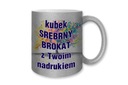 kubek srebrny brokat z Twoim nadrukiem