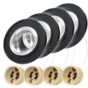 4x ДЕРЖАТЕЛЯ ДЛЯ ГАЛОГЕННЫХ СВЕТОДИОДНЫХ ЛАМП GU10, КРУГЛЫЙ ПОТОЛОЧНЫЙ ЗАМОК 230 В