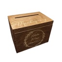 Деревянный сундук для конвертов коричневой гравировки