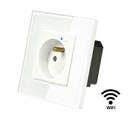 WIFI СТЕКЛЯННАЯ ЭЛЕКТРИЧЕСКАЯ РОЗЕТКА КОНТАКТ TUYA SMART LIFE 16A БЕЛАЯ