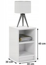 Nočná skrinka Biela Dve police Otvorená 45 cm x 30 cm Nočný stolík Skrinka Kód výrobcu SN3