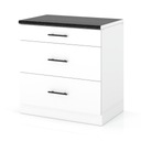 НИЖНИЙ КУХОННЫЙ ШКАФ С 3 ЯЩИКАМИ, БЕЛЫЙ МАТОВЫЙ 80СМ