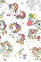 БУМАЖНАЯ СКАСТОЧКА ЦВЕТНЫЕ ЕДИНОРОГЫ 180x120 см XL