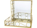 КОЛЛЕКЦИЯ ГЛАМУР Набор из 2 подносов с ЗЕРКАЛОМ - ЗОЛОТО