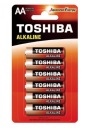 Щелочная батарейка Toshiba AA (R6) 6 шт.