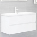 Kúpeľňová skrinka biela závesná pod umývadlo 90 cm Hmotnosť (s balením) 18.5 kg