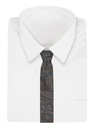 Angelo di Monti — мужской галстук — серо-коричневый с крупным цветочным узором