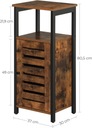 Nočný stolík 30x37x81cm hnedý vintage LOFT KONFERENČNÁ STOLIČKA NOCI Hĺbka nábytku 30 cm