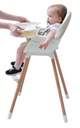 Detská jedálenská stolička 3v1 vysoký komfortný podnos autosedačka popruhy Farba Odtiene hnedej a béžovej