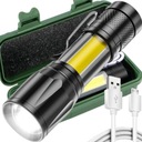 ТАКТИЧЕСКИЙ ФОНАРЬ СВЕТОДИОДНЫЙ ЗУМ, ПЕРЕЗАРЯЖАЕМЫЙ КАРМАН С КРЫШКОЙ USB + ЧЕХОЛ