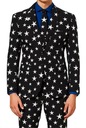 OPPOSUITS Pánsky oblek s kravatou, čierny s bielymi hviezdičkami, vzor 54 L/XL Značka OppoSuits