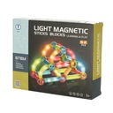 Magnetické kocky LED magnetic sticks veľké svietiace tyčinky pre malé dz Počet prvkov 52 ks