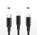 НЕЙЛОНОВЫЙ КАБЕЛЬ 3в1 ДЛЯ IPHONE / MICRO USB / TYPE-C