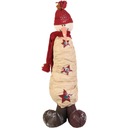 Стоящий снеговик из натуральных материалов.