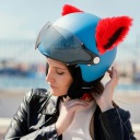 1 PAIRING CZERWONYCH PLUSZOWYCH KILPŲ KOTA DEKORACJA NA HELMET TRWALA I ODLACZANA  photo 10