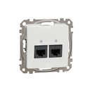 Компьютерная розетка Sedna Design Double RJ45, белая