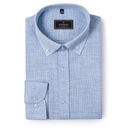 Хлопковая мужская рубашка синего цвета, 100% обычный хлопок, XL, структура льна