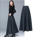 Kórejská módna zahusťujúca vlnená kockovaná sukňa Winte Dominujúci materiál akryl