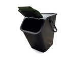 Kôš na triedený odpad čierny, zelená klapka Počet priehradiek 1