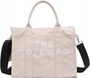 THE TOTE BAG ЖЕНСКАЯ СУМКА ИЗ КАНВАСА ЭКРУ 30х25СМ