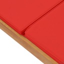 LEŻAK, z poduszką, lite drewno tekowe, czerwony Materiał stelaża drewno