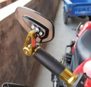 ЗЕРКАЛА МОТОЦИКЛЕТНЫЕ BAR END СИНИЕ CNC AEROX DRAGSTAR  фото 6