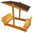 ДЕРЕВЯННАЯ ПЕСОЧНИЦА С КРЫШЕЙ 150Х120 СОСНА