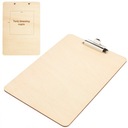 ДЕРЕВЯННЫЙ БУФЕР А5 С ЗАЖИМОМ, С ГРАВИРОВКОЙ ЛОГОТИПА НА ЗАЖИМЕ