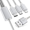 USB-КАБЕЛЬ 3-в-1 ЗАРЯДНОЕ УСТРОЙСТВО ДЛЯ IPHONE MICRO TYPE-C 1,2 М