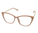 Женские прозрачные очки кошачий глаз розовое золото прозрачная металлическая оправа