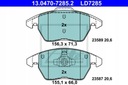 ZAPATAS DE FRENADO VW JETTA 11- PARTE DELANTERA VW BEETLE 12- PARTE DELANTERA ATE ATE13.0470-7285 