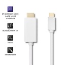 Qoltec 2 м USB 3.1 USB C штекер HDMI A 4K штекерный кабель