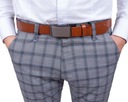 Spodnie wizytowe męskie szare w kratę slim - 38 Cechy dodatkowe brak