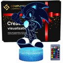 Lampka 3D nocna led usb + pilot na prezent Sonic