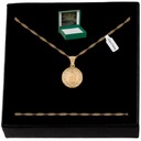 ЗОЛОТАЯ ЦЕПЬ + МЕДАЛЬ БОЖИЕЙ МАТЕРИ ПР. 925/585 ПОДАРОК ​​ПОДТВЕРЖДЕНИЯ