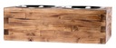 Drewniany stojak z miskami WOOD XL 1,8 h 15cm Kolor odcienie brązowego