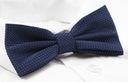 Мужской галстук-бабочка с нагрудным платком Alties - темно-синий с нежным горошком
