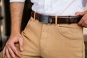 Ремень мужской кожаный BETLEWSKI для джинсов SKÓRA, прямая пряжка