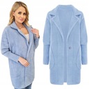 ALPAKA CIEPŁY PŁASZCZ NARZUTKA WEŁNA KOLORY BABY BLUE