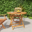 vidaXL Skladací záhradný stôl, Ø90x75 cm, masívne akáciové drevo Stav balenia originálne